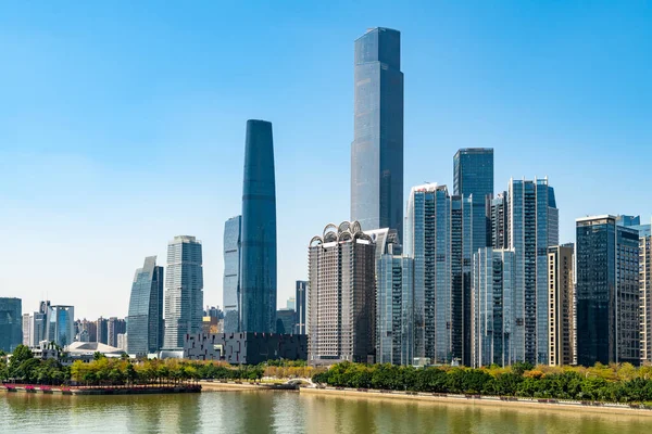 Guangzhou City Modern Arkitektur Landskap Skyline — Stockfoto