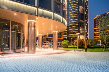 Şangay Lujiazui CBD modern mimari silüeti