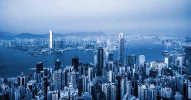 Hong Kon 'un güzel gece manzarası