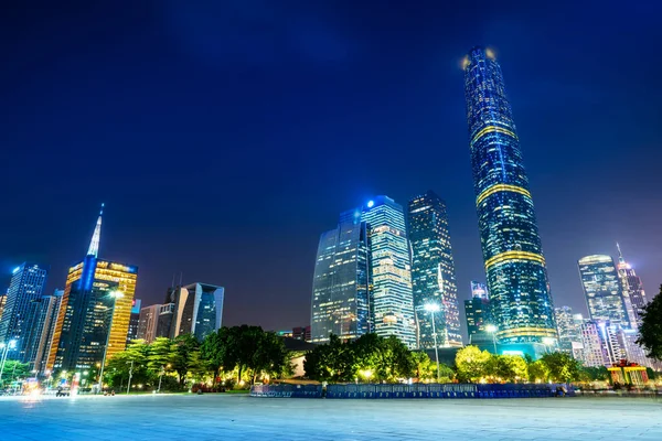 Nattutsikt Över Moderna Byggnader Guangzhou City Squar — Stockfoto