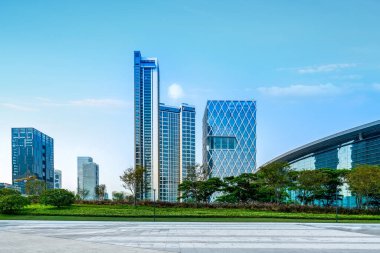 Shenzhen City Skyline ve Office Building Architectural Landscap