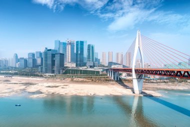Chongqing şehir silueti ve mimari peyzaj