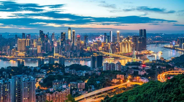 Night View Chongqing Architecture Urban Skylin — Stock Photo, Image