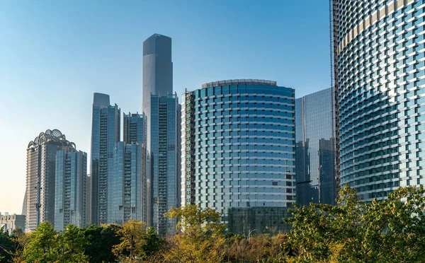 Guangzhou Financial District Plaza Architectonisch Landschap Kantoor — Stockfoto