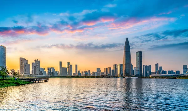 Modern Byggnad Kontorsbyggnad Och Urban Skyline Shenzhen — Stockfoto