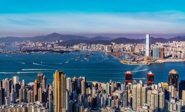 Hong Kong 'un güzel silueti, Chin.