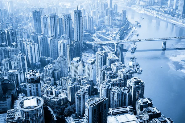 Αεροφωτογραφία Chongqing Πόλη Αρχιτεκτονική Ορίζοντα — Φωτογραφία Αρχείου