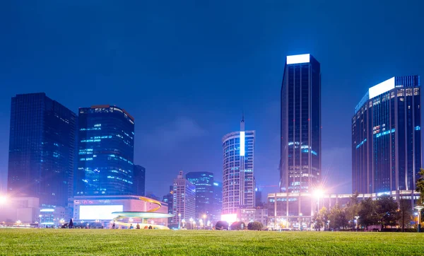 Night View Central Architecture Chengdu Sichuan — Stock Photo, Image