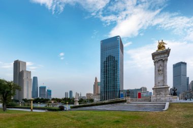 Tianjin Haihe Şehri peyzaj ofisi inşaatı