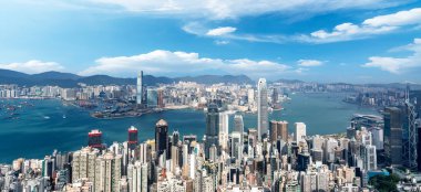 Hong Kong 'un güzel silueti, Chin.