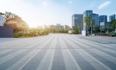 Jinan merkez iş dağıtım merkezinin kare ve ofis binası
