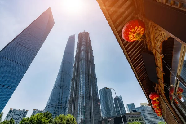 Architectural Street Lujiazui Financial District Shangha — Stock Photo, Image