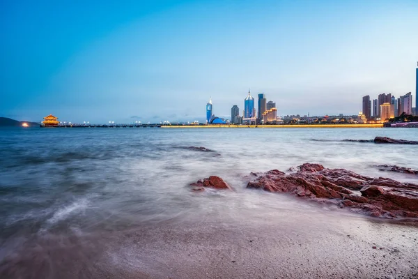 Bellissimo Paesaggio Architettonico Della Costa Qingdao Breve Distanza — Foto Stock