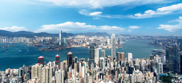 Beautiful city skyline of Hong Kong, Chin