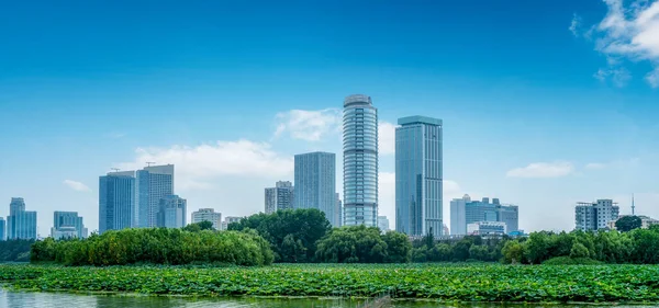 Jezioro Xuanwu Nanjing Panorama Architektonicznego Krajobrazu — Zdjęcie stockowe