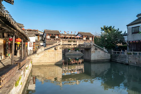 Xitang Antik Kasaba Nehirleri Antik Binalar — Stok fotoğraf