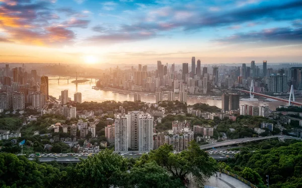 Nowoczesna Panorama Metropolii Chongqing Chiny Chongqing — Zdjęcie stockowe
