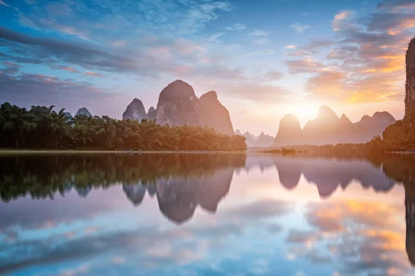 Landschap Van Yulong Rivier Yangshuo Guili — Stockfoto