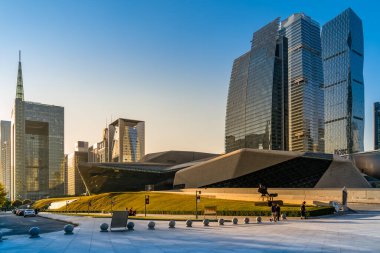 Guangzhou CBD Modern mimari manzara