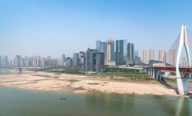 Chongqing şehir silueti ve mimari peyzaj