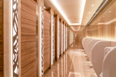 Alışveriş merkezinin ve otelin tuvaletinin içerisi.