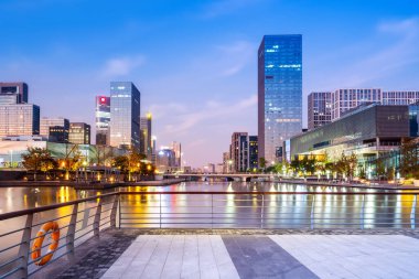Ningbo Şehri Modern Mimari Manzarası