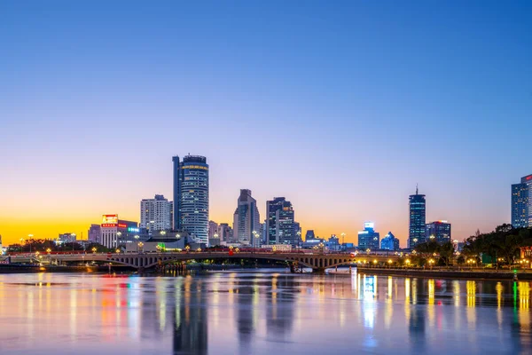 Ningbo City Architecture Landscape Night View — Stock Photo, Image