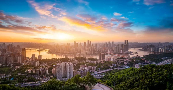 Nowoczesna Panorama Metropolii Chongqing Chiny Chongqing — Zdjęcie stockowe