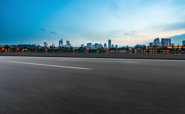 Asphalt Pavement Skyline Nanjing Architectural Landscape — Stock Photo, Image