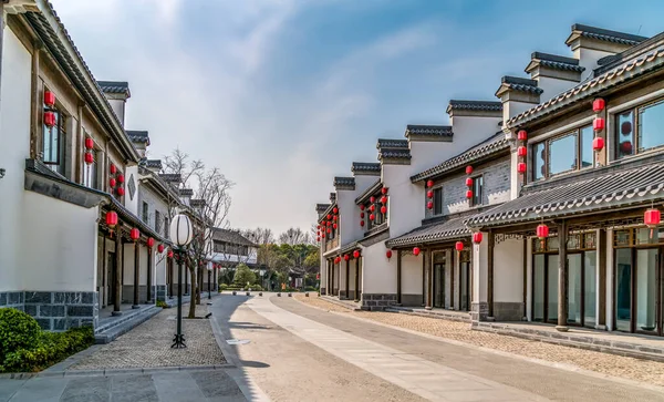 Κινέζικου Στυλ Κτίρια Και Δρόμο — Φωτογραφία Αρχείου