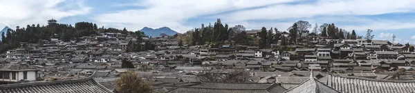 Panorama Alter Häuser Der Antiken Stadt Lijiang — Stockfoto