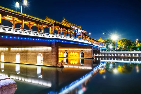 Avond Uitzicht Oude Stadsmuur Van Pingmen Suzho — Stockfoto