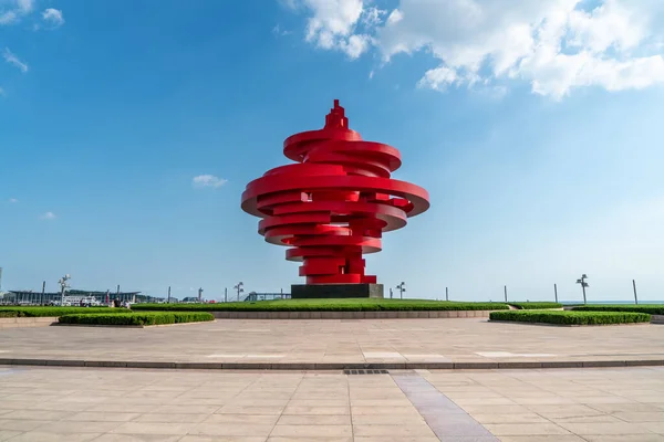 Çağdaş Şehir Manzarası Qingdao Chin Ufuk Çizgisi — Stok fotoğraf