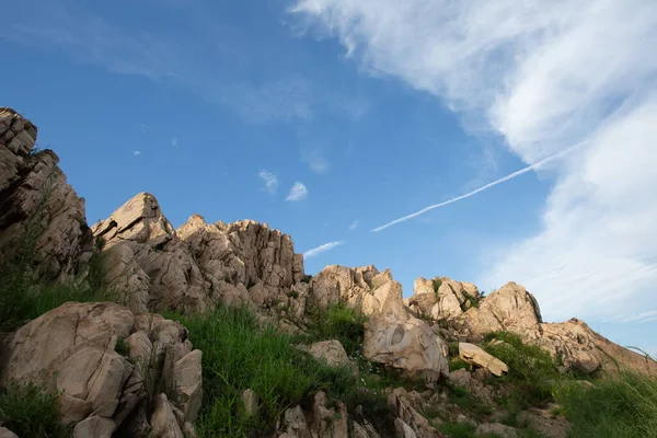 Steep Top Fushan Mountain Qingda — Stock Photo, Image