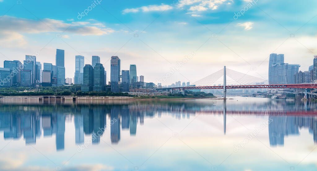 Chongqing urban architectural landscape and beautiful skylin