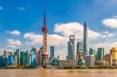 Şangay Lujiazui Mimari Manzarası Skyline