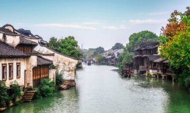 Wuzhen, Zhejiang Pro 'daki antik nehirler ve konut binaları