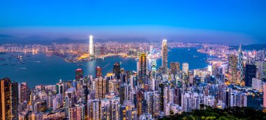 Hong Kong 'un güzel silueti, Chin.