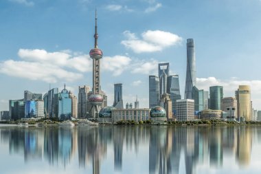 Şangay Lujiazui Mimari Manzarası Skyline