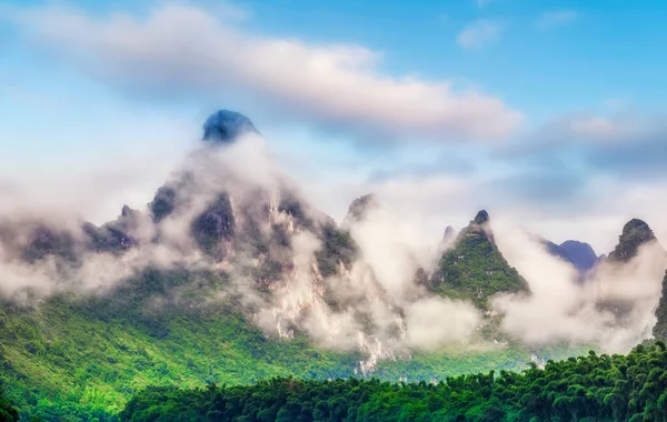 Río Long Paisaje Montaña Karst Yangshuo Guilin — Foto de Stock