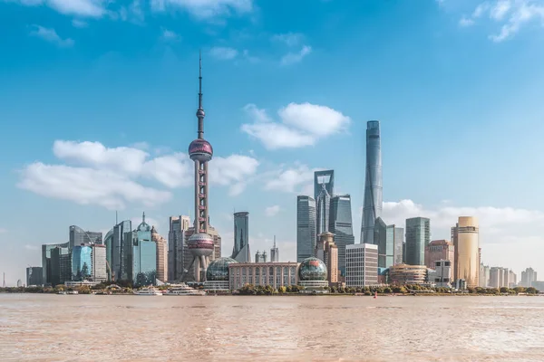 Shanghai Lujiazui Építészet Tájkép Skyline — Stock Fotó