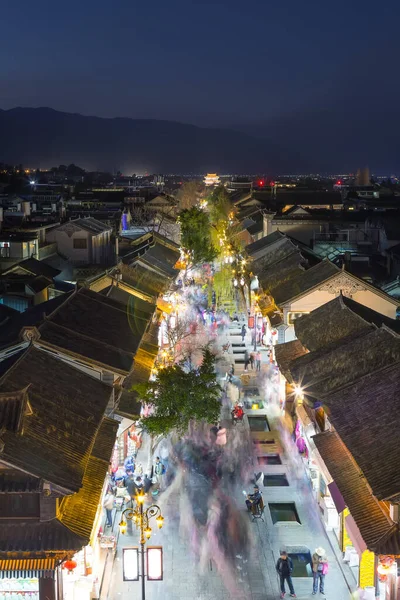 ダリ古代都市ブロックの夜景 — ストック写真