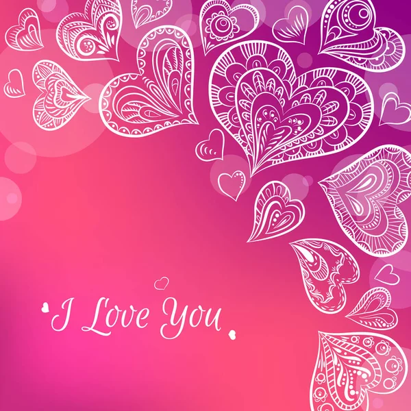 Farklı kalpler ve kabarcıklar ile Sevgililer günü kartı