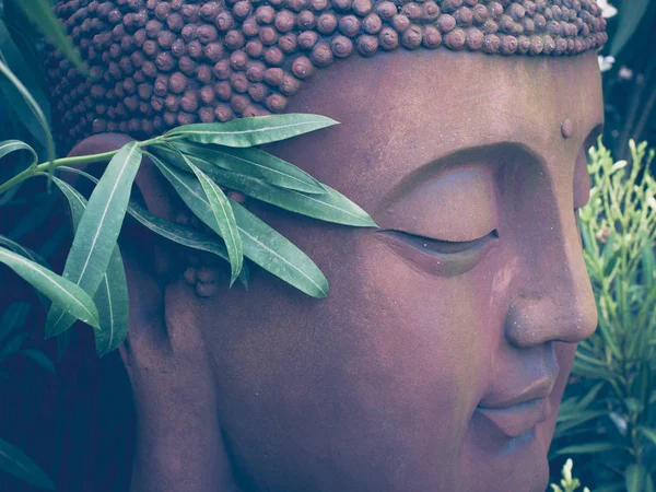 Dekorativní Keramická Plastika Buddhy Tónovaný — Stock fotografie