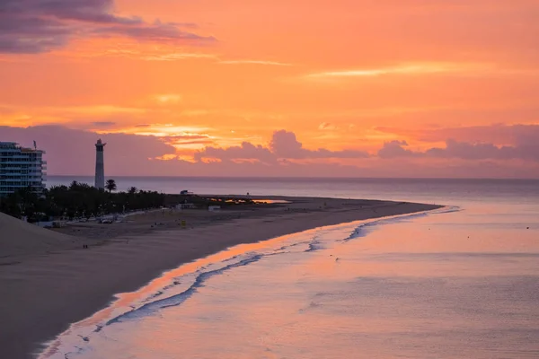 View Beach Morro Jable Sunrise Fuerteventura Canary Islands Spain — Stock Photo, Image