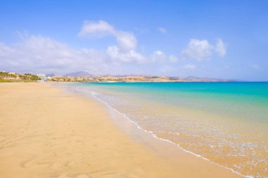 Beach Costa Calma, Fuerteventura, Kanarya Adaları.