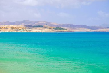 Beach Costa Calma, Fuerteventura, Kanarya Adaları.