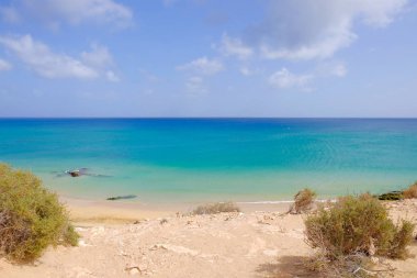 Beach Costa Calma, Fuerteventura, Kanarya Adaları.