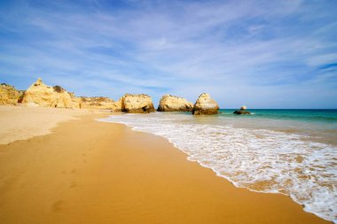 Algarve, Portuga Portimao plaj Praia da Rocha görünümü