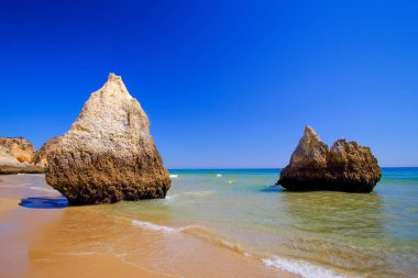 Beach Alvor Poente in Algarve, Portekiz.